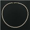 Image 3 : Fancy Solid 14k Yellow Gold Fine Woven Cable Collier Necklace White Gold Beads