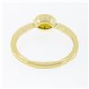 Image 6 : Simple Petite 14k Gold 0.70 ctw Bezel Oval Orange Yellow Sapphire Solitaire Ring