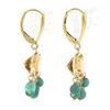Image 4 : 14k Gold Oval Bezel Yellowish Orange Citrine Bead Turquoise Drop Dangle Earrings