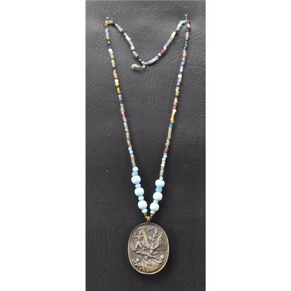 TRADE BEAD NECKLACE AND PENDANT