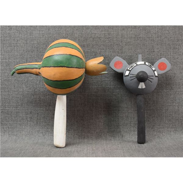 TWO HOPI RATTLES