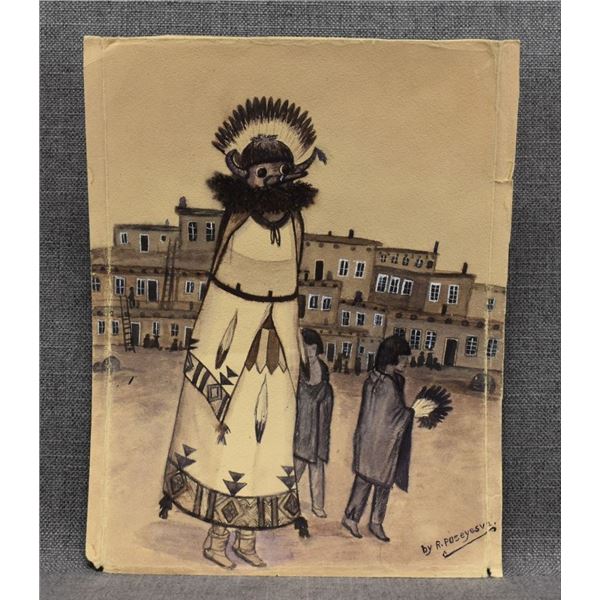 HOPI PAINTING (RAYMOND POSEYESVA)