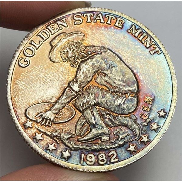 1982 Golden State Mint Prospector Design 1 ozt .999 Silver