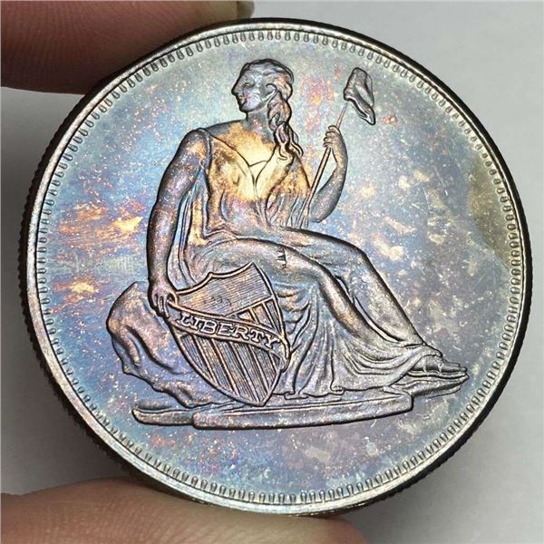 Rainbow Seated Liberty Design 1 ozt .999 Silver