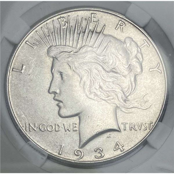 1934-D Peace Silver Dollar MS65