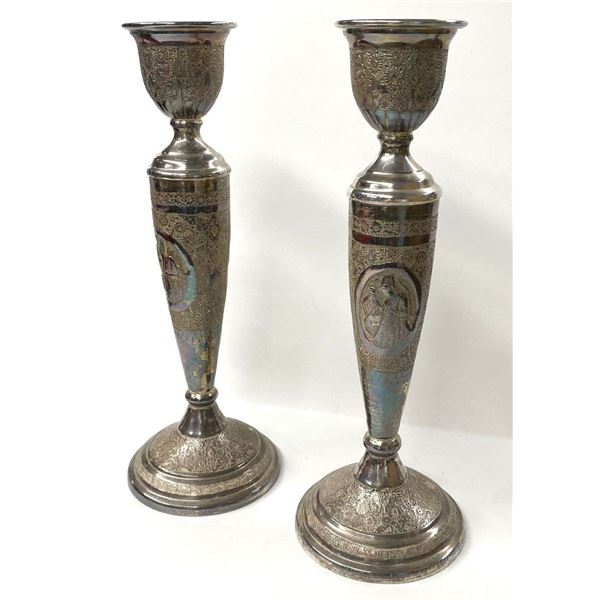 (2) Vintage Sterling Silver Candlesticks 640g