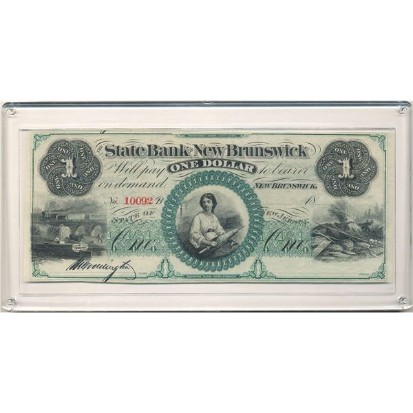 1860 The State Bank Of Brunswick $1 Note