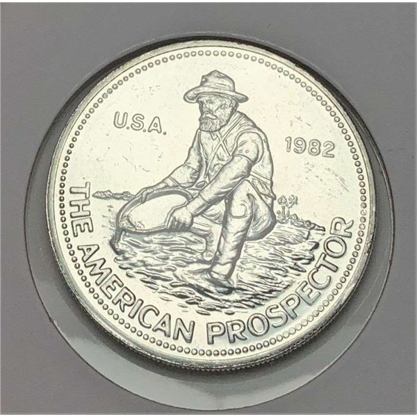 1982 Engelhard The American Prospector 1 ozt .999 Silver
