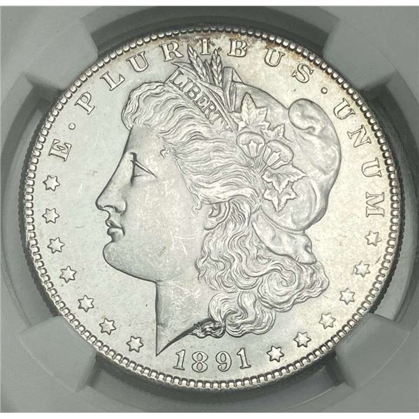 1891-S Morgan Silver Dollar NGC MS64
