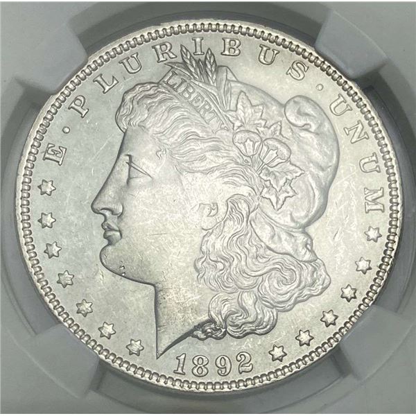 1892 Morgan Silver Dollar NGC MS62