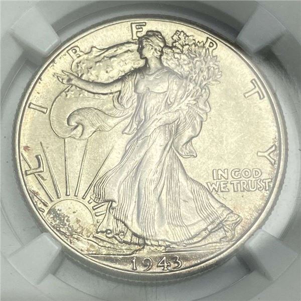1943-D Walking Liberty Silver Half Dollar NGC MS66