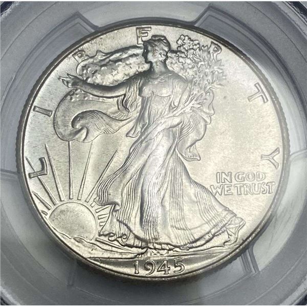 1945 Walking Liberty Silver Half Dollar PCGS MS65