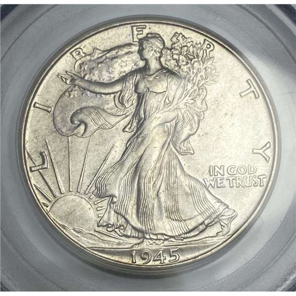 1945-D Walking Liberty Silver Half Dollar PCGS MS65