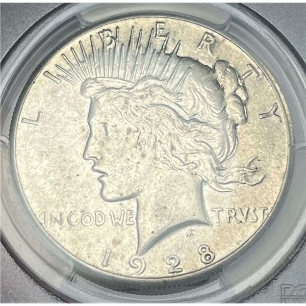 1928 Peace Silver Dollar PCGS AU58