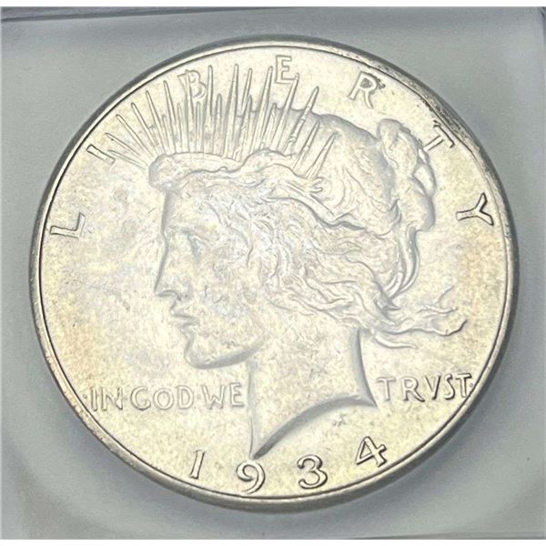 1934-S Peace Silver Dollar ICG AU53
