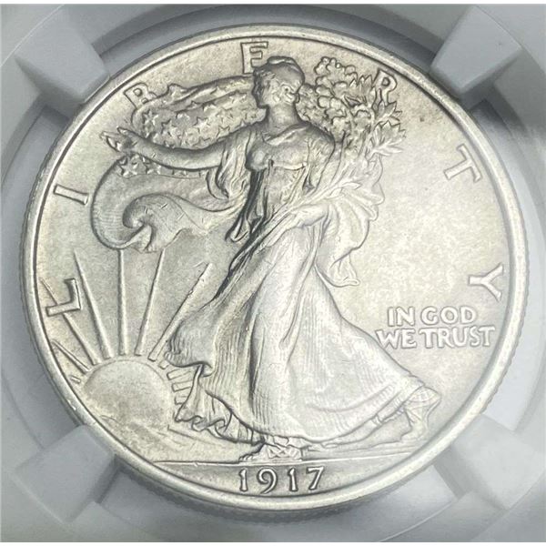 1917 Walking Liberty Silver Half Dollar NGC MS63