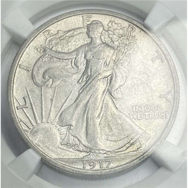 1917 Walking Liberty Silver Half Dollar NGC MS61