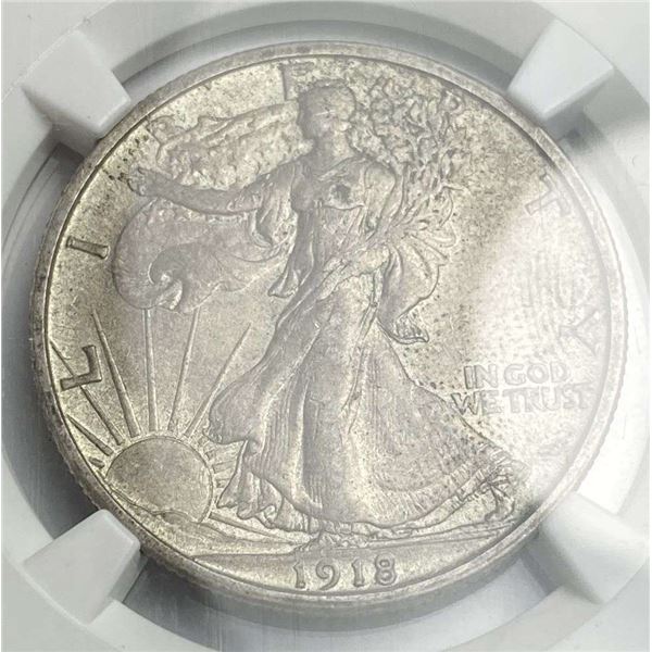 1918-S Walking Liberty Silver Half Dollar NGC AU55
