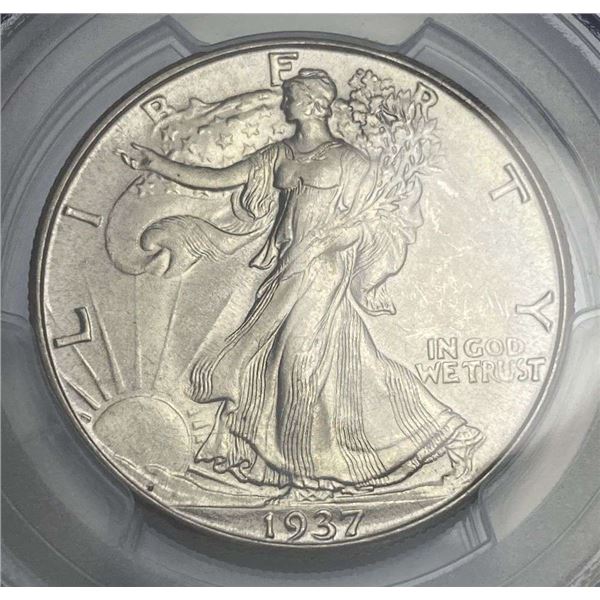 1937-D Walking Liberty Silver Half Dollar PCGS MS65