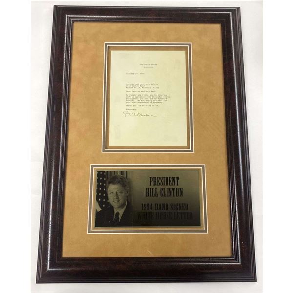 1994 President Bill Clinton Hand Signed White House Letter