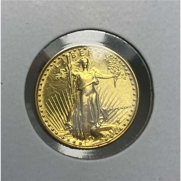 First Year 1986 American $5 Gold Eagle 1/10 ozt