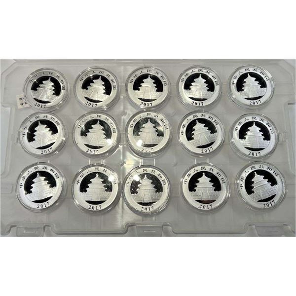 (15) 2017 Chinese Panda 30g .999 Silver
