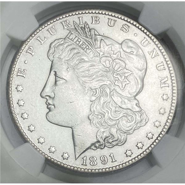 1891-CC Morgan Silver Dollar NGC AU55