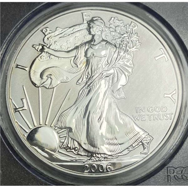2006-P American Silver Eagle PCGS PR70 Reverse PR 20th Anniversary
