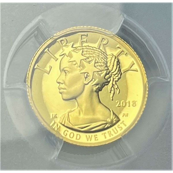 2018-W American Liberty $10 High Relief 1/10th ozt .9999 Gold PCGS PR69 DCAM First Day of Issue