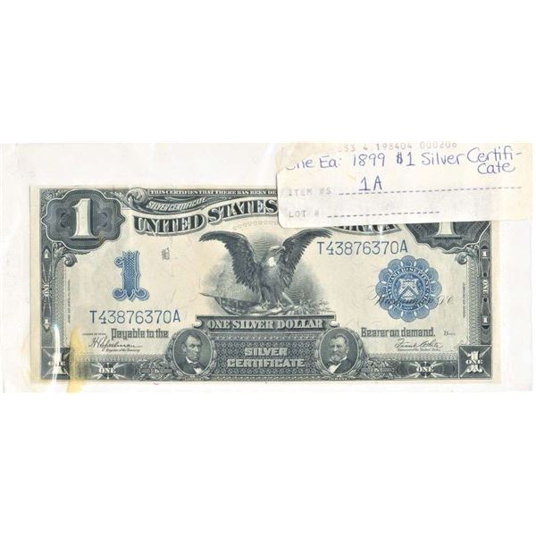 1899 Black Eagle Silver Certificate $1 Note