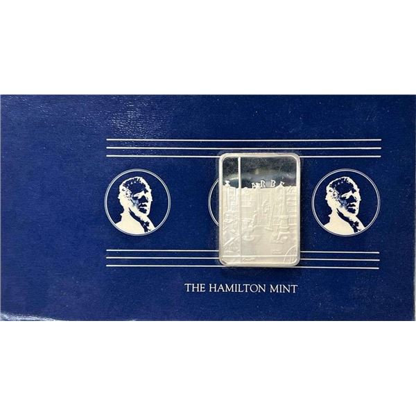 The Hamilton Mint Norman Rockwell's "Barber Shop" 1 ozt .999 Silver Bar