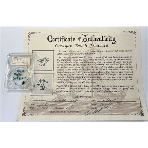Rare! Cir.1620 Authentic Lucayan Beach Wreck 5.00ct Columbian Emeralds