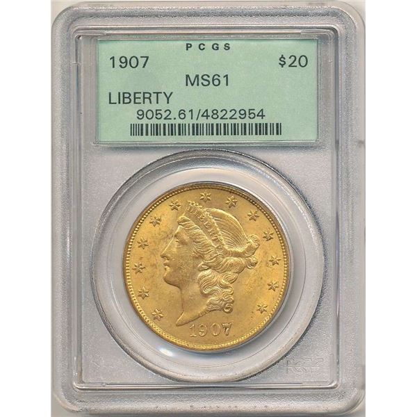 Last Minute! 1907 Gold $20 Liberty Head PCGS MS61 OGH
