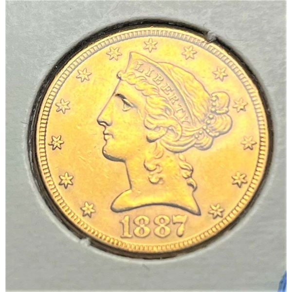 Last Minute! 1887-S Gold $5 Liberty Head MS64