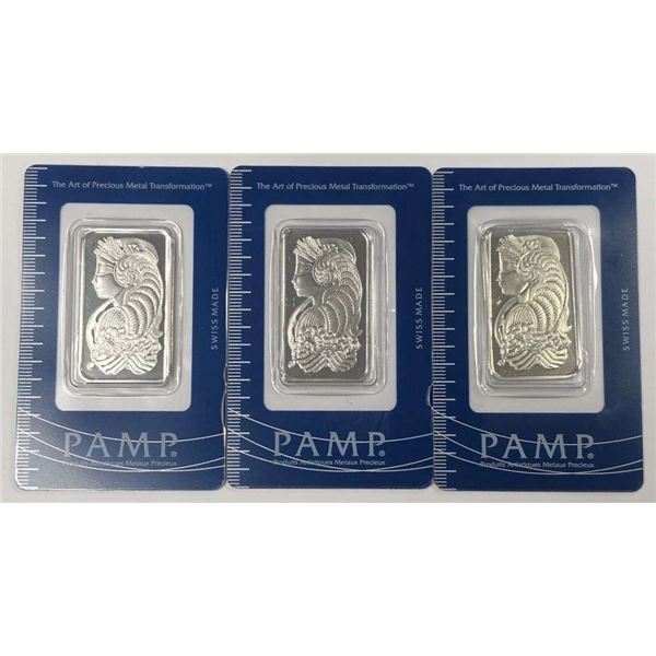 Last Minute! (3) Consecutive PAMP Suisse .9995 Platinum 1 ozt Bars