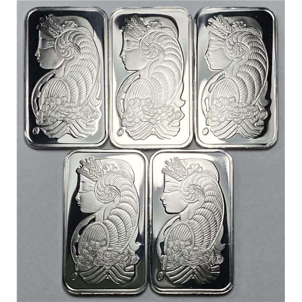 Last Minute! (5) Consecutive PAMP Suisse.9995 Platinum 1 ozt Bars