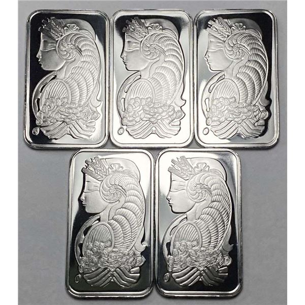 Last Minute! (5) Consecutive PAMP Suisse .9995 Platinum 1 oztBars