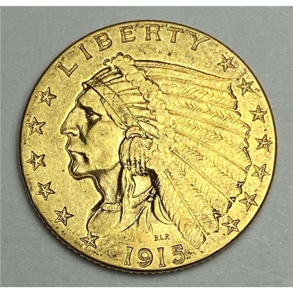Last Minute! 1915 Gold $2.50 Indian Head MS62+