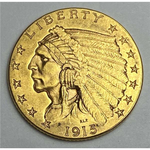 Last Minute! 1915 Gold $2.50 Indian Head MS62+