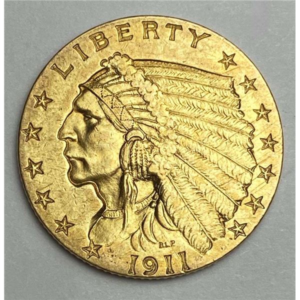 Last Minute! 1911 Gold $2.50 Indian Head MS62+