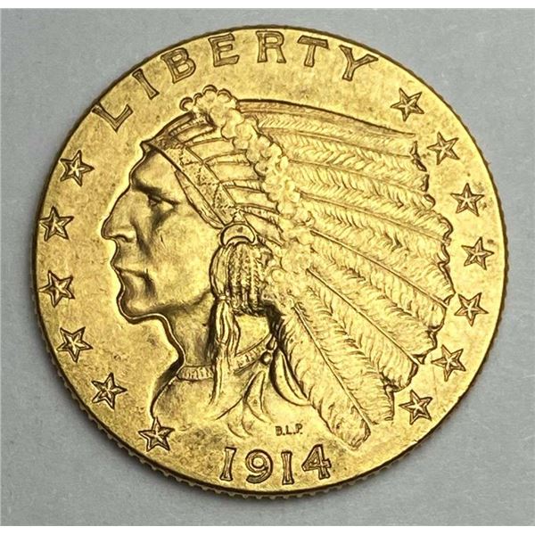 Last Minute! 1914-D Gold $2.50 Indian Head MS63+
