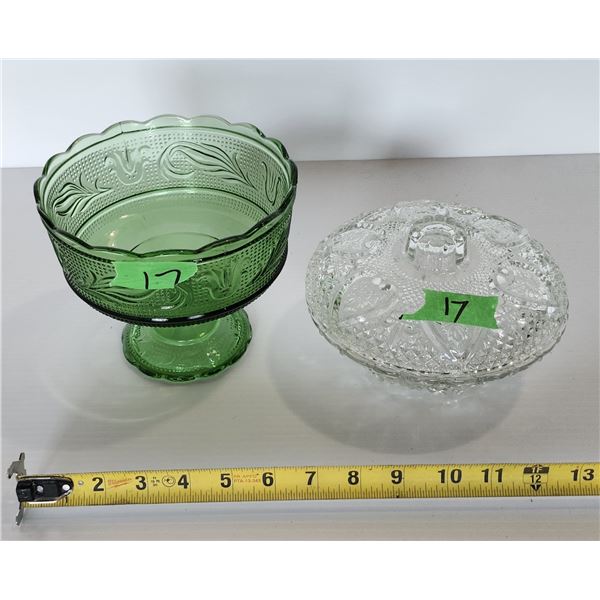 Glass Candy Dishes x 2