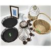 Image 1 : Clock, Candle Holder and Baskets