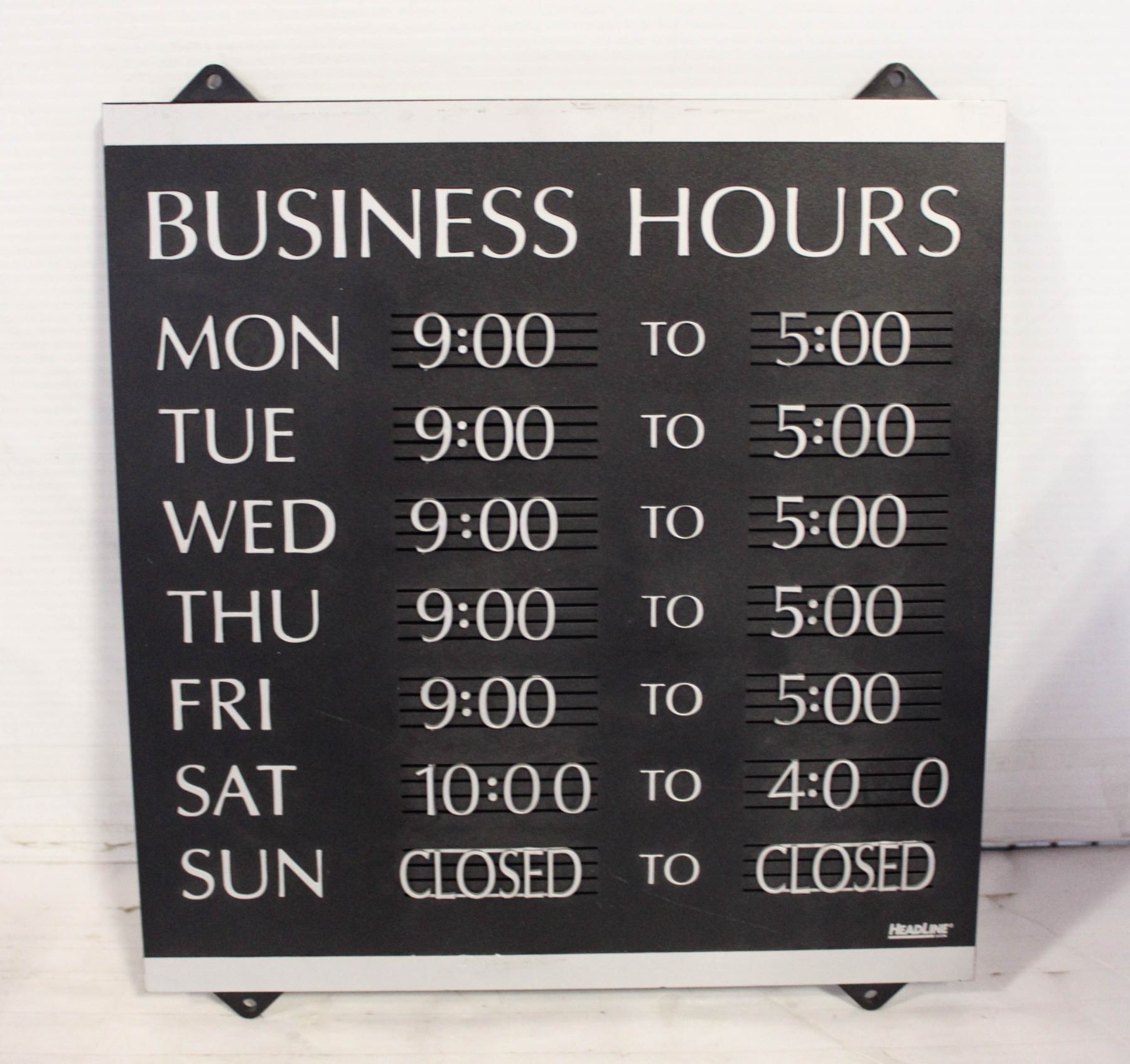 BUSINESS HOURS SIGN 14X13 INCH - Kastner Auctions