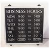 Image 1 : BUSINESS HOURS SIGN 14X13 INCH