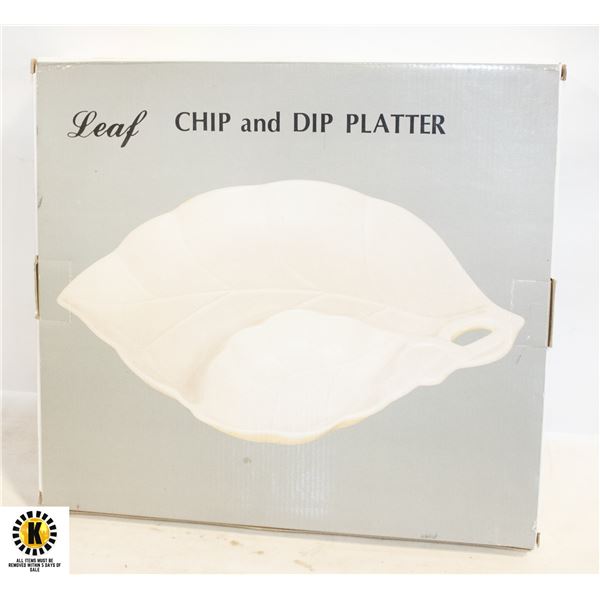 LEAF CHIP AND DIP PLATTER W BOX