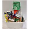 BIN OF CLEANING SUPPLIES