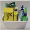 BIN OF CLEANING SUPPLIES