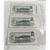 Image 2 : 3 SEQUENTIAL 1973 CANADA $1 BILL