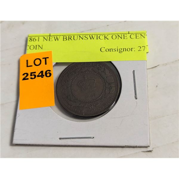 1861 NEW BRUNSWICK ONE CENT COIN